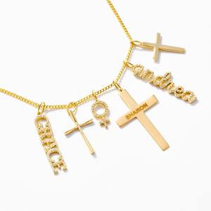 Pulsera de Moda con Dijes de Diamantes Venus, Delicada, de Oro de 14K, con Diamantes Cultivados en Laboratorio, Colgante de Cruz con Inicial de Diamante, Cadena Ajustable - Product Image 3