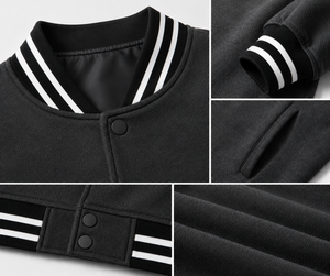 Chaqueta varsity de moda diseñada para un movimiento cómodo, con textura premium y estilo atemporal para un look urbano diario. - Product Image 6
