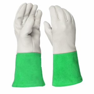 Gants de sécurité haute performance et robustes en cuir de chèvre et croûte de vache, résistants aux flammes pour soudage TIG, avec coutures renforcées - Product Image 3