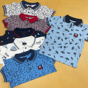 T-shirt polo à manches courtes pour garçons, marque populaire, motif géométrique brodé, tricoté, écologique, respirant, nylon/coton 240g - Product Image 2