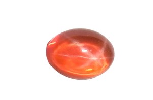 Zafiro Estrella Naranja Transparente Ovalado de 5x7 mm, 1 Quilate, Creado en Laboratorio, Cabujón Pulido con Efecto de Estrella de 6 Puntas para Joyería - Product Image 2