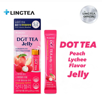 LINGTEA Dot Tea Jelly saveur pêche et litchi 20g*10 avec probiotiques et vitamines, sans sucre ajouté, sans gras, faible en calories (27 kcal), coréen