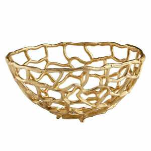 Gold Leaf Metal <b>Serving</b> Tray <b>Set</b> Handmade Polished Vintage Style <b>Dishes</b> & Plates - Product Image 2