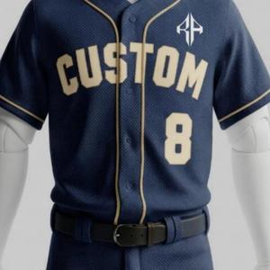 Ensemble uniforme de baseball pour homme avec logo blanc, manches courtes, col rond, 100 % polyester, coupe classique, fermeture boutonnée par RIVIAN ATLANTIC - Product Image 6