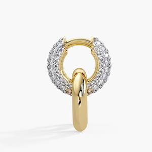 Pendientes de Aro de Lujo en Oro de 14K con Diamantes de Laboratorio Entrelazados de 1 Ct, Convertibles a Huggies con Pavé, Joyería Fina Minimalista, Regalo para Fiestas - Product Image 3