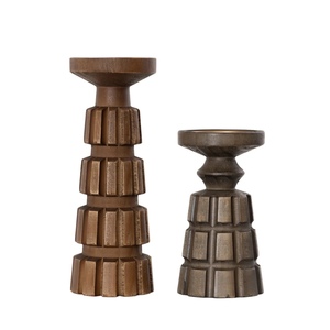 Ensemble de 2 porte-bougies en bois de haute qualité, élégants et faits à la main, pour la maison, le salon, la chambre et la salle à manger, au prix le plus bas - Product Image 3