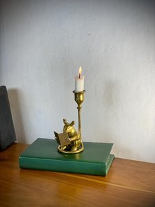 Brass Mouse Candlestick Holder Reading <b>Book</b> Home Decoration Durable Fancy Design candle stand Durable home decoration - Product Image 3