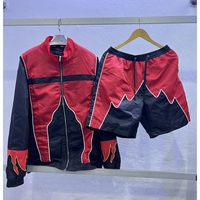 Conjunto Deportivo Ligero de Dos Piezas de Alta Calidad con Chaqueta con Cremallera, Cortavientos Unisex, Pantalones Cortos para Correr, Ciclismo y Actividades al Aire Libre