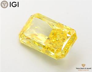 เพชร CVD ขนาด 3.00 กะรัต ผลิตในห้องปฏิบัติการ พร้อมใบรับรอง IGI รูปทรงเรเดียนท์ สีเหลืองแฟนซีสดใส ความสะอาดระดับ VS2 สำหรับเครื่องประดับชั้นดี - Product Image 5