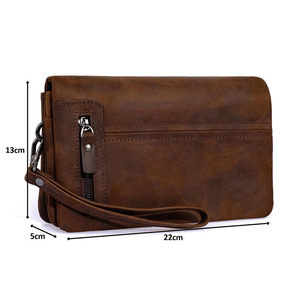 Bolso de mano de cuero genuino con elegante artesanía, organizador compacto y diseño de cierre seguro para bodas, viajes y negocios. - Product Image 2