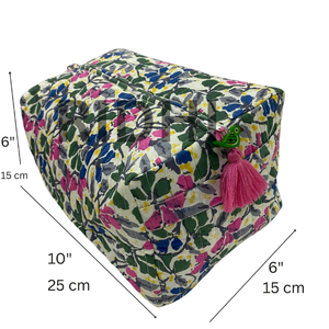 Bolsas de Maquillaje Cosméticas de Algodón Acolchado Ecológicas Wild Flower con Cierre, Reutilizables, Personalizadas con Estampado Boho para Uso Diario y de Mercado - Product Image 2