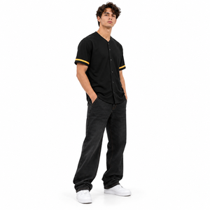 Maillot de baseball personnalisé par sublimation avec nom et numéro d'équipe, col en V, manches courtes, séchage rapide, respirant, vêtements de sport pour hommes et femmes - Product Image 4