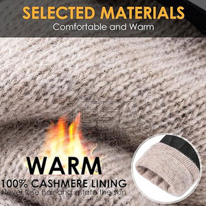 Leather Winter <b>Gloves</b> For Men Thermal Fleece Lined Windproof <b>Gloves</b> For Outdoor Sports Running Walking Camping And Travel Wear - Product Image 5