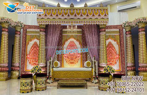 Grandeur Shahi annonce de mariage décor de scène Grand mariage Banquet Hall Maharani scène grande grosse scène de mariage indien du sud - Product Image 6