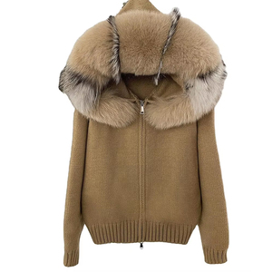 Abrigo Largo de Invierno de Lujo para Mujer con Pelo de Zorro, Suéter Suave con Capucha y Cuello de Zorro, Chaqueta de Moda, Elegante Gabardina Exterior - Product Image 1