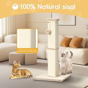 High Quality Folding Wood <b>Cat</b> Tree & Scratcher <b>Toy</b> with Adjustable Height for <b>Indoor</b> <b>Cats</b> - Product Image 4