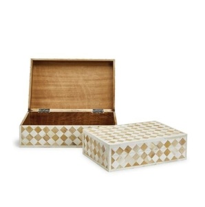 Black Geometric Bone Inlay Jewelry Storage Box Decorative Handmade Organizer Gift Box for <b>Dressing</b> <b>Table</b> Home Decor Luxury Keeps - Product Image 4