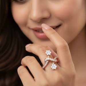 Anillo de Diamantes con Diseño Infinito y Trenzado, Elegante, para Mujer, Regalo de Joyería Única para Boda o Compromiso - Product Image 5