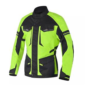 Unisex High Visibility Leather Motorcycle <b>Jacket</b> Breathable Stand Collar Windproof Regular Fit Winter - Product Image 1