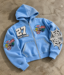 Sudadera con Capucha Moderna con Detalles de Pedrería, Corte Regular, Estilo Urbano, Sudadera con Gráficos Personalizados, Ecológica, para Hombre - Product Image 6