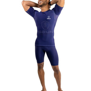 Camiseta Deportiva de Compresión Slim para Hombre, Ropa Deportiva de Alto Rendimiento, Cuello Redondo, Color Azul Sólido, Transpirable y de Secado Rápido - Product Image 4