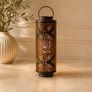 Stylish Rose Gold <b>Lantern</b> in House Shape Modern <b>Candle</b> Holder with Glass Walls for Home Decor Christmas Gifting and Events - Product Image 4
