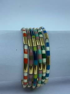 Wholesale Handforge Global Impex Custom Handmade <b>Resin</b> Brass Bangles Ethnic Style Party Occasion Bulk Exporter - Product Image 6