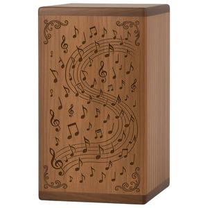 Urne funéraire en bois faite à la main - Guitare et notes de musique tourbillonnantes sculptées - Une urne commémorative unique pour cendres humaines - Product Image 2