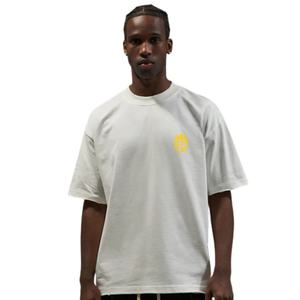 T-shirt Homme Oversize Gris Clair Manches Courtes Col Rond Coton Décontracté Streetwear Haut Imprimé Petit Logo Poitrine Été - Product Image 5