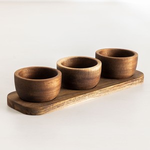 Plateau et bol de service en bois à prix abordable, plat à sauce en bois fait main pour restaurant, ensemble de condiments en bois - Product Image 4