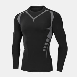 Camiseta de Compresión para Hombre, Protección UV, Transpirable, Secado Rápido, Spandex/Poliéster, Logotipo Personalizado, Gimnasio, Fitness, UPF50, Gran Venta - Product Image 4