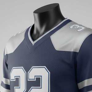 Maillot de football américain personnalisé OEM, manches courtes, tissu en mesh respirant, haute qualité, vêtements de sport d'équipe, unisexe, adulte - Product Image 4