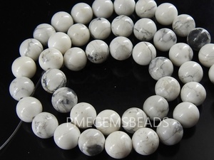 100% Howlite naturelle lisse blanc 8MM sphère approximative boule entretoise perle de pierre 15 pouces perle de pierre en vrac pour Bracelet et collier - Product Image 5