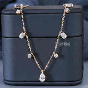 Pendentif en or jaune 14 carats exquis avec diamant de laboratoire taille poire pour femme, bijou synthétique de luxe couleur EF, 1,96 g - Product Image 4