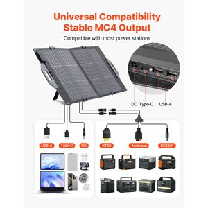 Pannello Solare Monocristallino Bifacciale Pieghevole da 100W 16BB con Efficienza del 24% per Uscita MC4 Caricabatterie Portatile - Product Image 3
