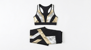 Women's Plus Size Yoga Set Solid Pattern Quick Dry Sports Bra & High Waist <b>Leggings</b> 2-Piece Fitness <b>Workout</b> Clothing Front Logo - Product Image 5