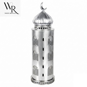 Luxury Gold Metal Minaret Ramadan Decoration Modern Islamic Home Table Centerpiece <b>Eid</b> Mubarak <b>Gift</b> With Crescent Moon - Product Image 2