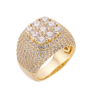 Bague de luxe en argent 925 avec diamant de laboratoire et design supérieur en grappe brillante pour la vente en gros de bijoux - Product Image 1