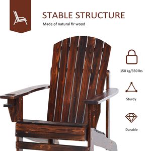 Sedia Adirondack Classica Oversize con Portabicchieri per Esterni, Ideale per Braciere, Portico, Patio, Giardino e Terrazza - Product Image 6