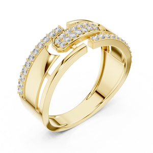 Round Cut Lab Grown Diamond <b>Rings</b> 14K 18K Solid Gold DEF VVS Modern Link Pave Diamond <b>Rings</b> For <b>Mens</b> Fine Jewelry Wholesale - Product Image 3