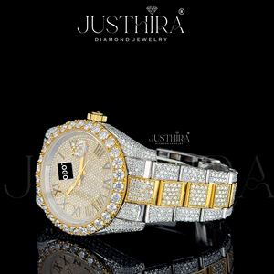 Montre de luxe en moissanite de qualité supérieure avec verre saphir pour homme, style hip-hop glacé, disponible en gros - Product Image 4