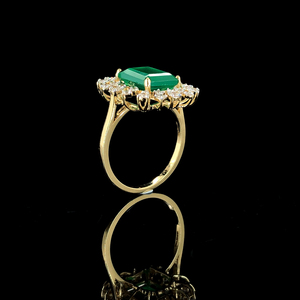 Anillo de Diamantes y Esmeralda Natural de Lujo con Diseño Atractivo para Mujer, 14 Quilates, Certificado IGI, 6.25 Quilates, para Aniversario - Product Image 2