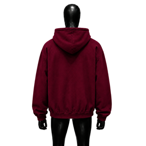 TRENDY GRAPHIC FASHION MENS MAROON GRAPHIC OVERSIZED <b>HOODIE</b> Casual Design Front Logo Pocket Style Autumn Wear MINIMAL URBAN STYL - Product Image 2