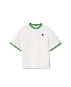เสื้อยืดคอกลมโอเวอร์ไซส์คุณภาพพรีเมียม ผ้าฝ้าย 100% หนา 240gsm ทรงหลวม ตกไหล่ แต่งคอริบตัดสี สำหรับผู้ชาย รับผลิตแบบ OEM - Product Image 1