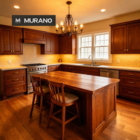 Îlot central de style Shaker en bois massif, sur mesure, de style américain traditionnel, avec tiroirs à fermeture douce, armoires de cuisine modulaires