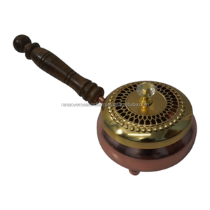 <b>Decorative</b> Iron Incense Burner Wooden Handle Eco-Friendly Durable Metal Charcoal Censer for <b>Spring</b>/Summer Home Office Meditation - Product Image 1