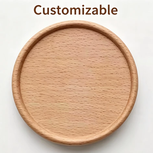 Handmade Natural Wood & <b>Epoxy</b> Resin Inlay Beech Wood Round Coaster with Raised Rim 9-10cm Diameter 5mm Thickness REHMAN CRAFT - Product Image 6