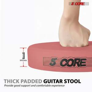 5Core Guitar <b>Stool</b> 3.15" Padded Chair Foldable Heavy Duty Music Seat Built in Foot Rest Guitar Stand - Product Image 2