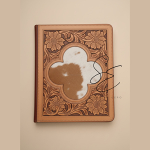 แฟ้มหนังแท้สไตล์ตะวันตก พร้อมลายปักขนสัตว์ งานแฮนด์เมดระดับพรีเมียม สำหรับผู้บริหาร แฟ้มใส่เอกสาร A4 ทันสมัย เหมาะเป็นของขวัญทางธุรกิจ - Product Image 2