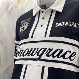 Maillot de baseball Snowgrace à manches courtes, rayé, respirant, avec logo brodé, col rabattu, coupe décontractée, unisexe - Product Image 6